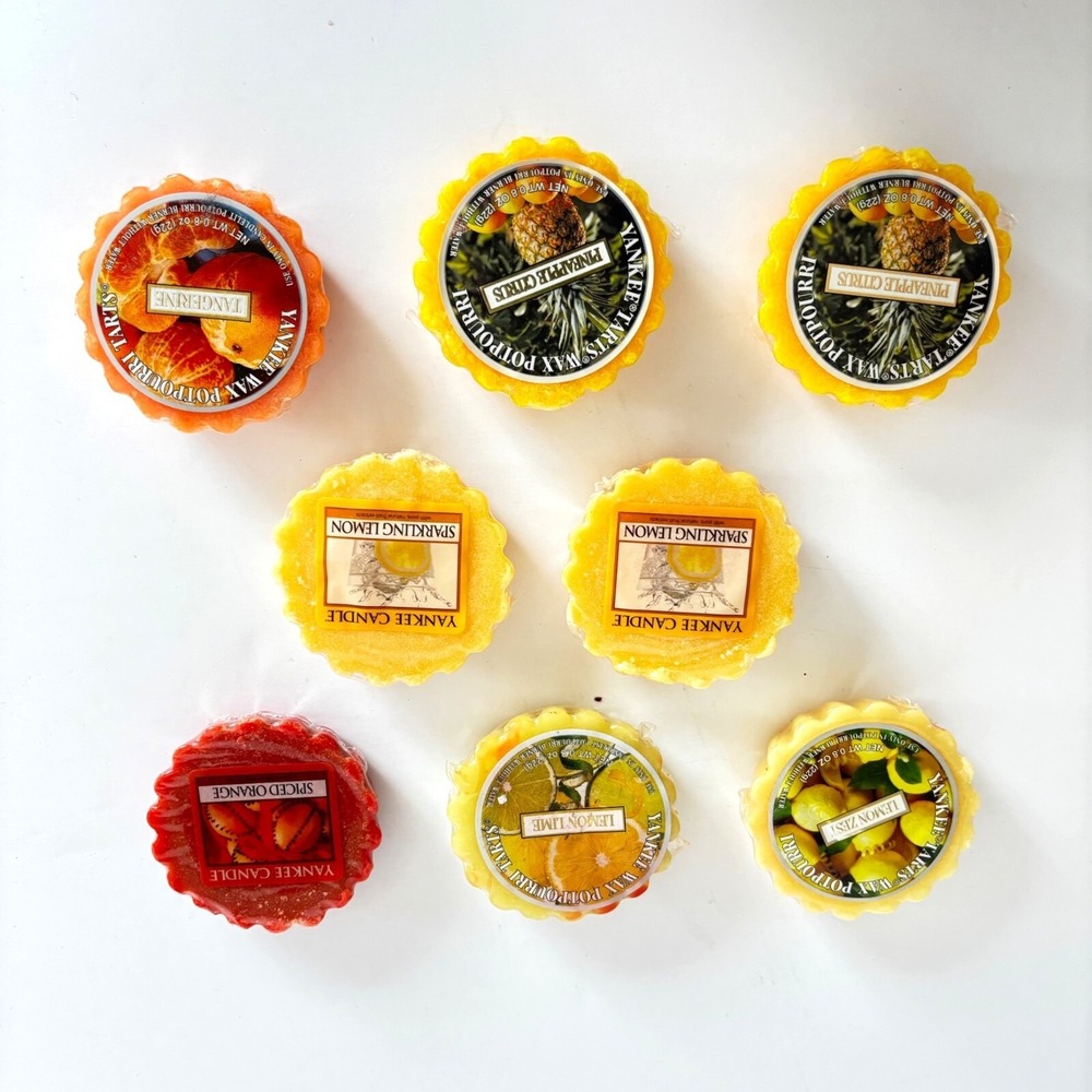 Yankee Candle Wax Tart Citrus Orange Pineapple Tangerine‎ Lemon Set 8 Discont